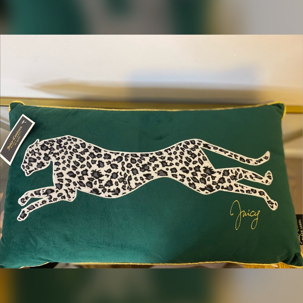 Authentic Juicy Couture velvet cheetah pillow
